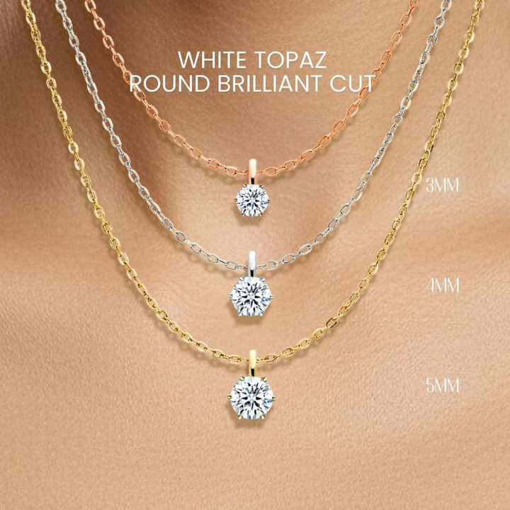 Collier de luxe en topaze blanche et argent sterling