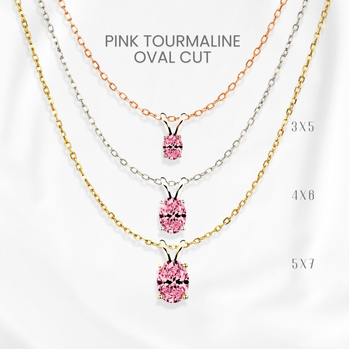 Collier pendentif œuf en tourmaline rose | GEORGE Jewelry