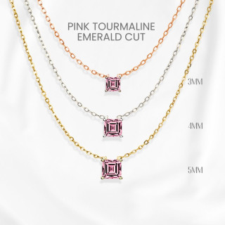 Pink Tourmaline Necklace | Sterling Silver, Gold Plated by GEORGE