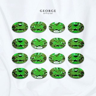 Genuine Green Chrome Diopside Oval Cut Gemstones by George Jewelry