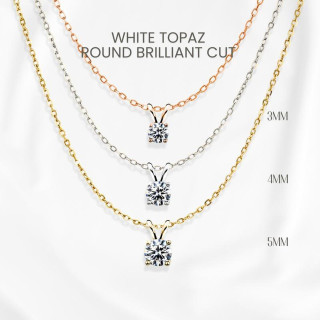 White Topaz Necklace | Sterling Silver and Gold Plating | GEORGE Jewelry