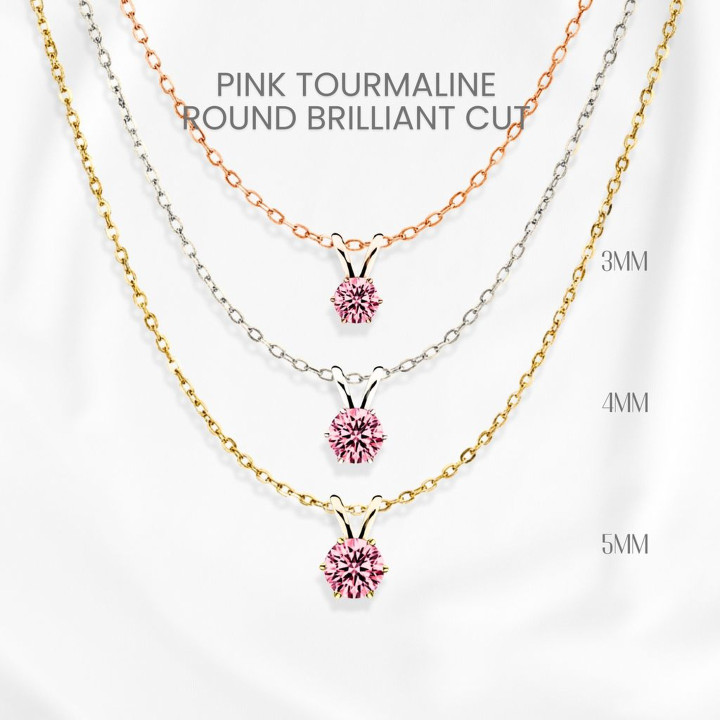 Collier en tourmaline rose | Argent sterling et plaqué or