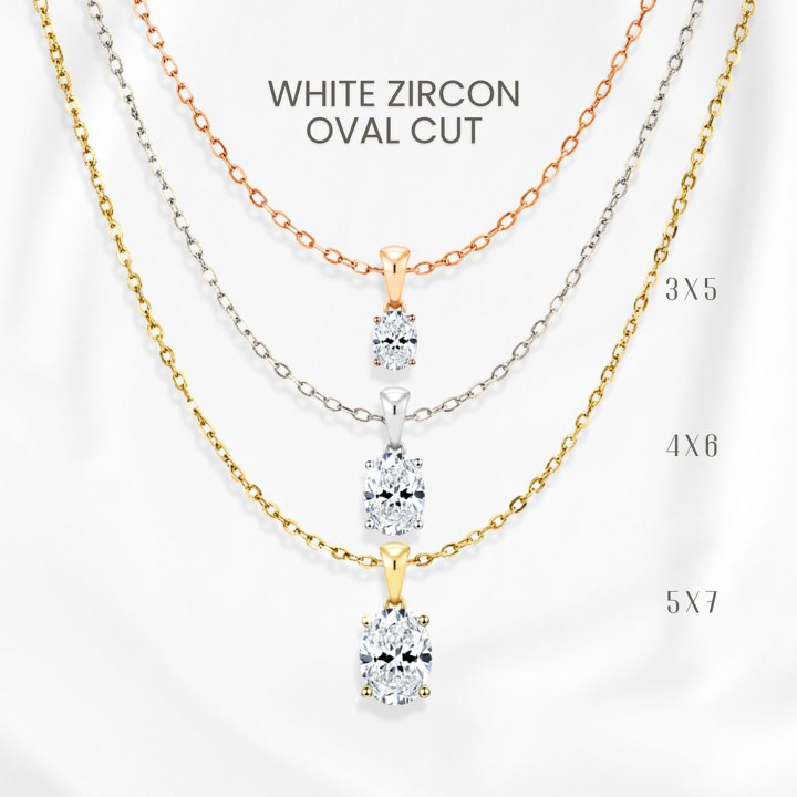 Elegante Halskette mit weißem Zirkonia in Sterlingsilber