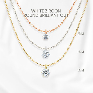 Luxury Zircon Necklace | White Gold, Sterling Silver and Pendant