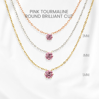 Pink Tourmaline Necklace | Sterling Silver and Gold Plating | GEORGE Jewelry
