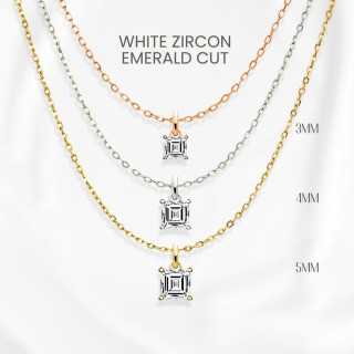GEORGE Jewelry Faceted Zircon Necklace - Sterling Silver | Gold Plated