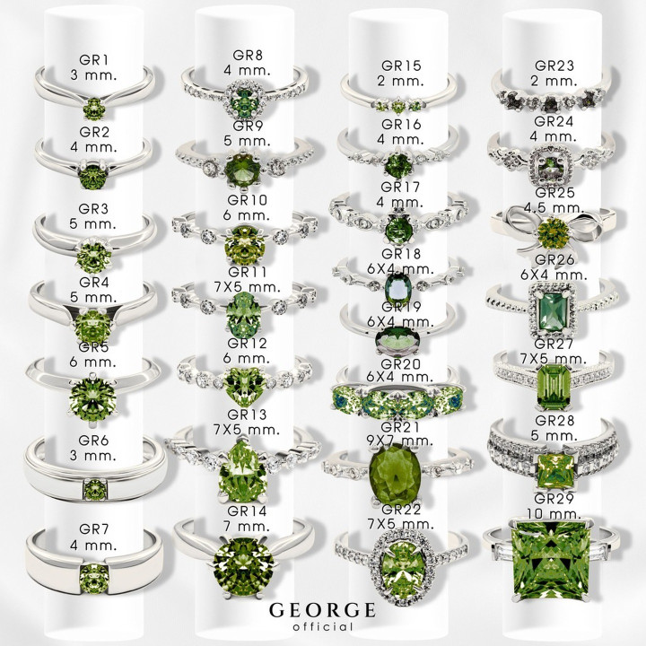 Green Sapphire Ring | 925 Sterling Silver | Custom Sizing