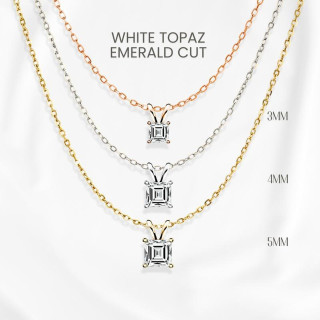 White Topaz Necklace | Signature Cut and Sterling Silver