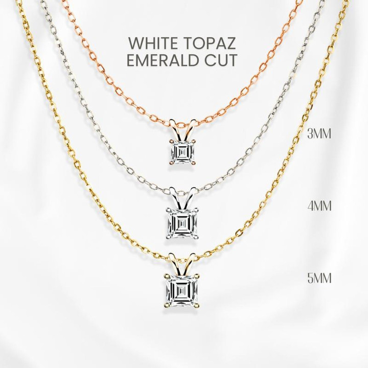 White Topaz Necklace | Signature Cut and Sterling Silver