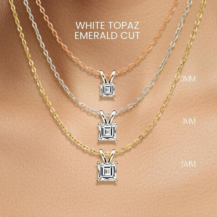 White Topaz Necklace | Signature Cut and Sterling Silver