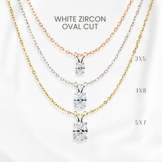 Egg Design Zircon Necklace | 925 Sterling Silver, Gold Plated