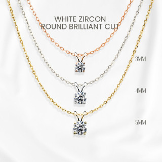 Sparkling White Zircon Necklace | 925 Sterling Silver | GEORGE Jewelry