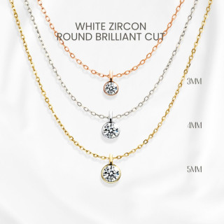 Radiant Zircon Necklace | 925 Sterling Silver, Gold Plated