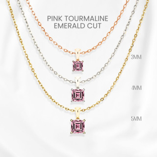 Pink Tourmaline Necklace | Sterling Silver, Gold Plated Pendant