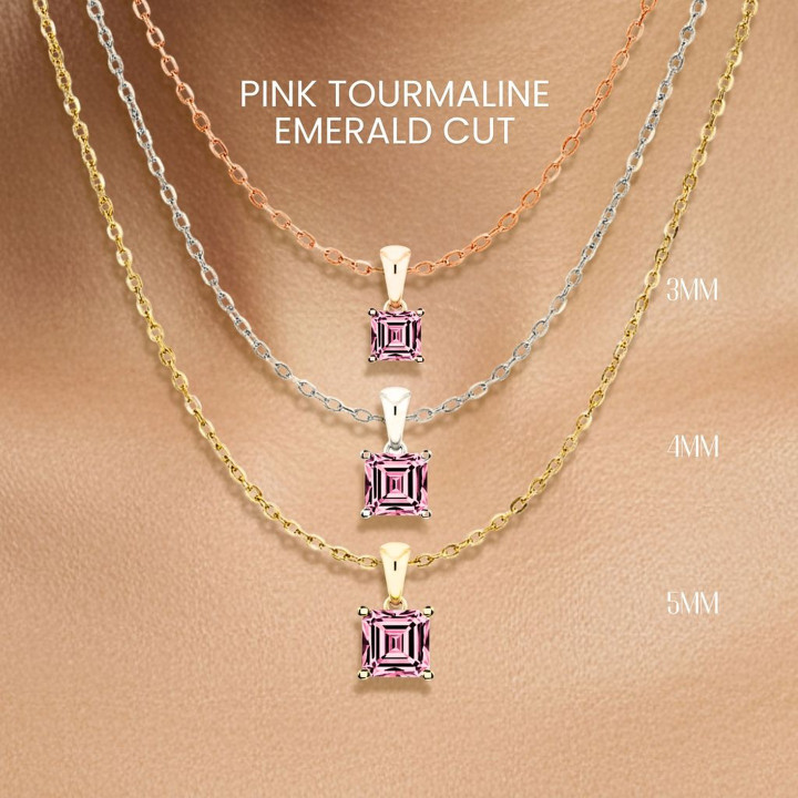 Pink Tourmaline Necklace | Sterling Silver, Gold Plated Pendant