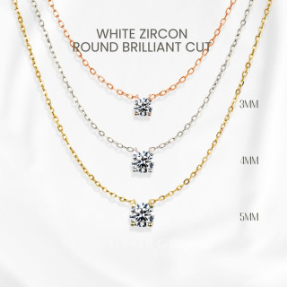 Sparkling Zircon Necklace | 925 Sterling Silver, Gold Plated
