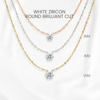 Elegant White Zircon Necklace in Sterling Silver - GEORGE Jewelry