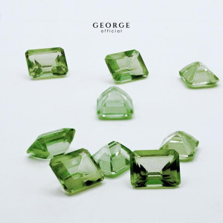 Emerald Cut Green Sapphire Rings - GGGSE by George Jewelry