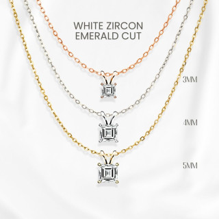 Sparkling White Zircon Necklace in Sterling Silver