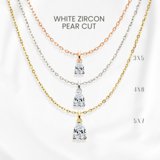 Elegant Zircon Teardrop Necklace | GEORGE Jewelry 925 Silver