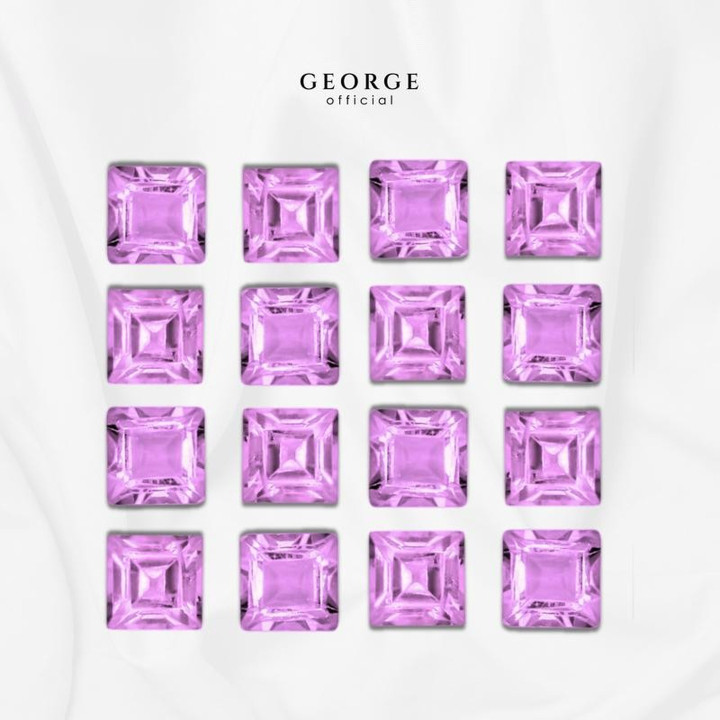 Saphir violet | Taille carrée à degrés | George Jewelry