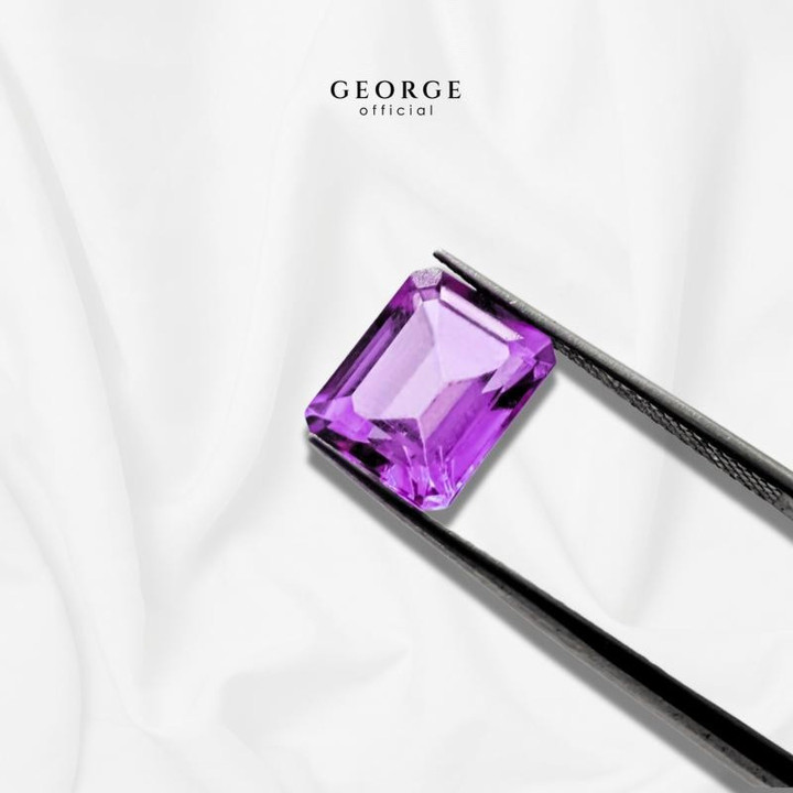 Genuine Amethyst Emerald Cut Gemstones | George Jewelry
