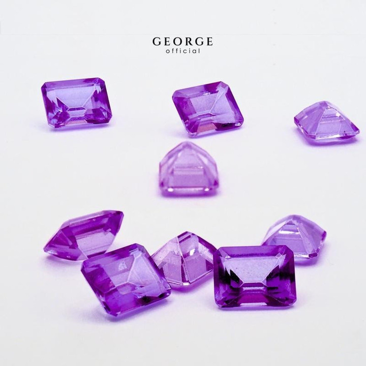 Genuine Amethyst Emerald Cut Gemstones | George Jewelry