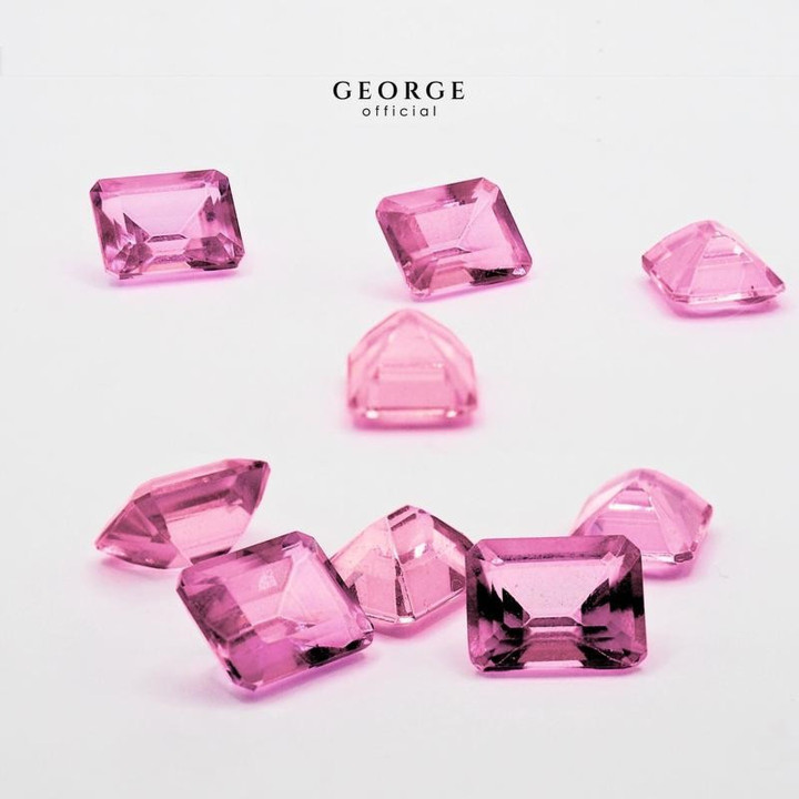 Pierres de tourmaline taille émeraude | Pierres précieuses authentiques de George Jewelry