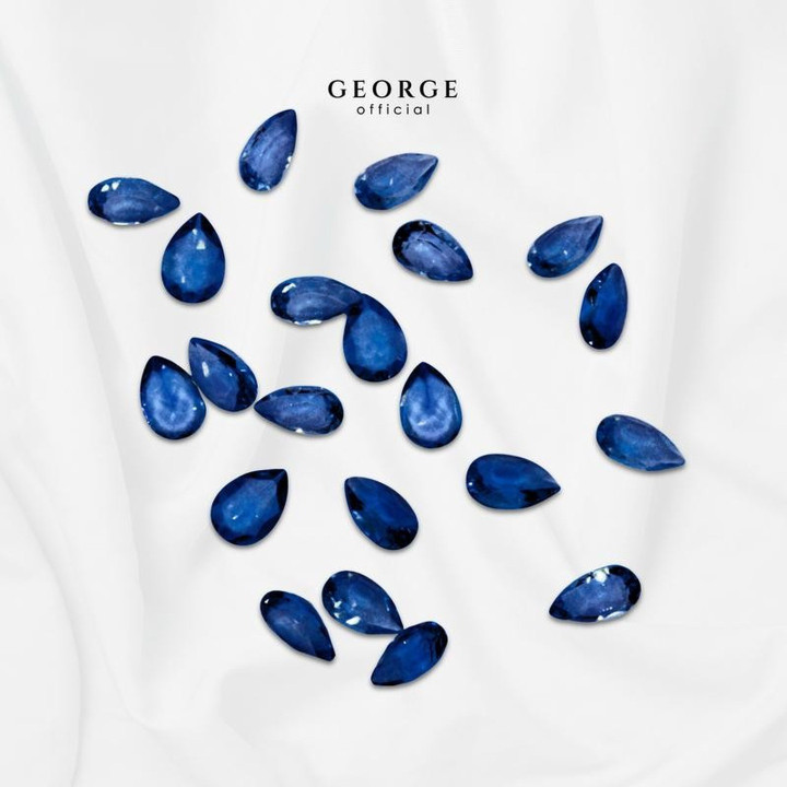 Zafiro azul talla pera | Joyería de piedras preciosas de GGBSP