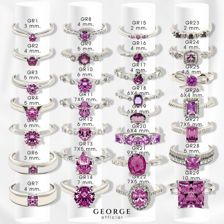 Rhodolite Garnet Ring in Sterling Silver | GEORGE Jewelry