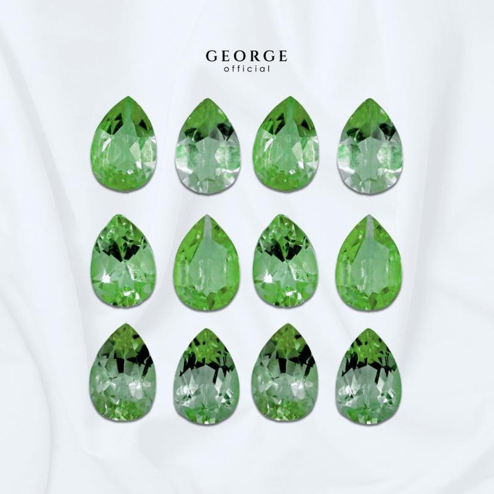 Bijoux en saphir vert taille poire par GGGSP