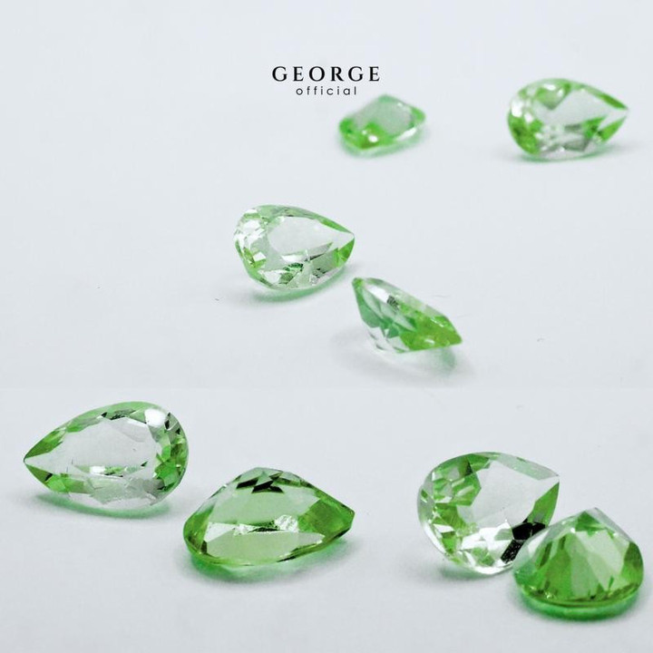 Bijoux en saphir vert taille poire par GGGSP