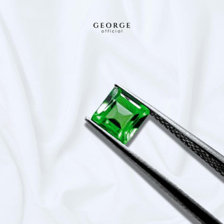 Genuine Green Chrome Diopside: Square Step Cut Gemstones