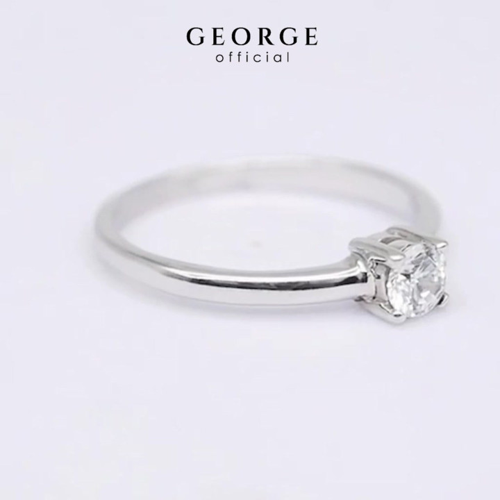 Solitaire Diamond Ring | S925 Sterling Silver and Cubic Zirconia