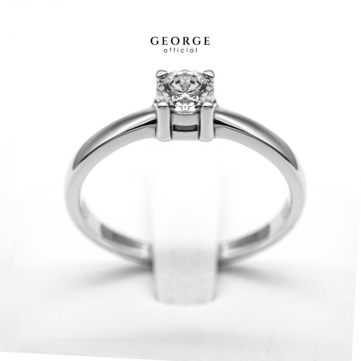 Solitaire Diamond Ring | S925 Sterling Silver and Cubic Zirconia