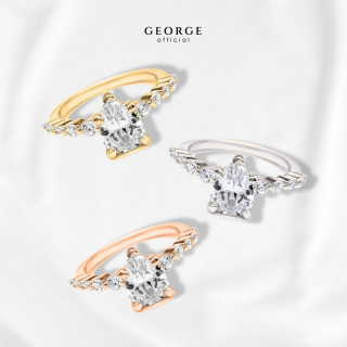 Elegant Solitaire Diamond Ring | Cubic Zirconia Teardrop