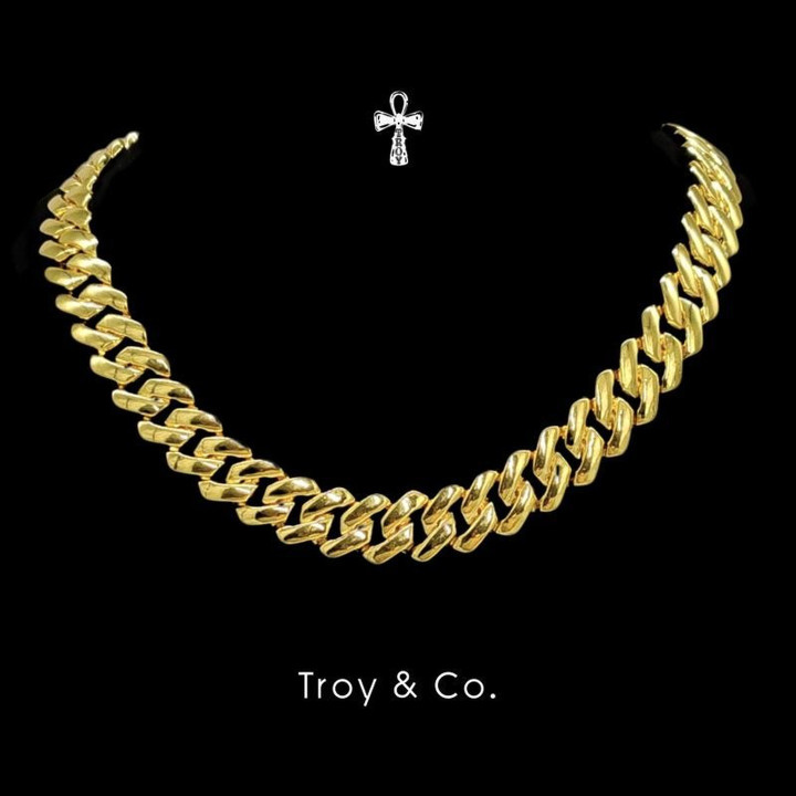 Troy and Co. Iced Out Cuban Chain Necklace - Hip Hop Style