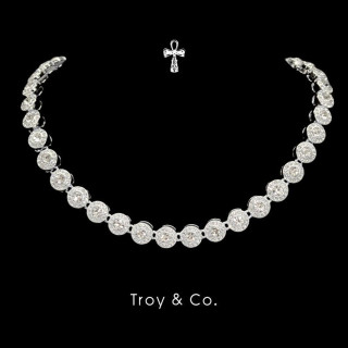 Iced Out Coin Tennis Chain Necklace - Luxurious Cuban Style