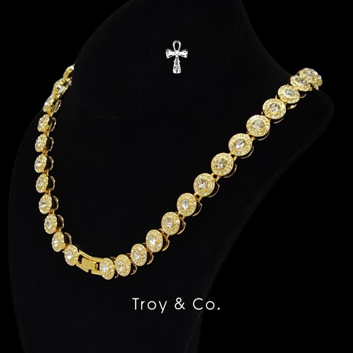 Iced Out Coin Tennis Chain Necklace - Luxurious Cuban Style