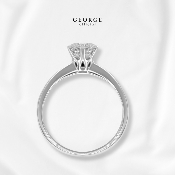 Solitaire Diamond Ring | Sterling Silver and Cubic Zirconia | GEORGE Jewelry
