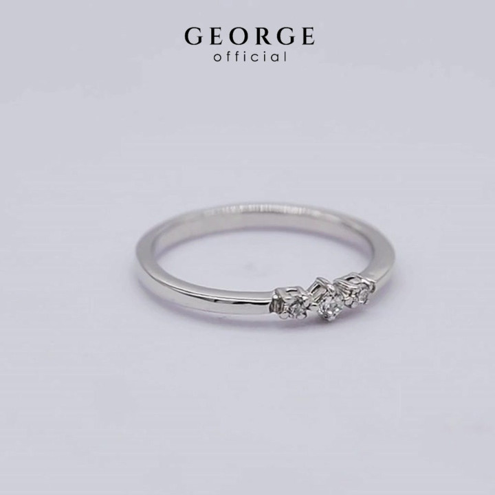 Radiant Diamond Eternity Ring in Sterling Silver