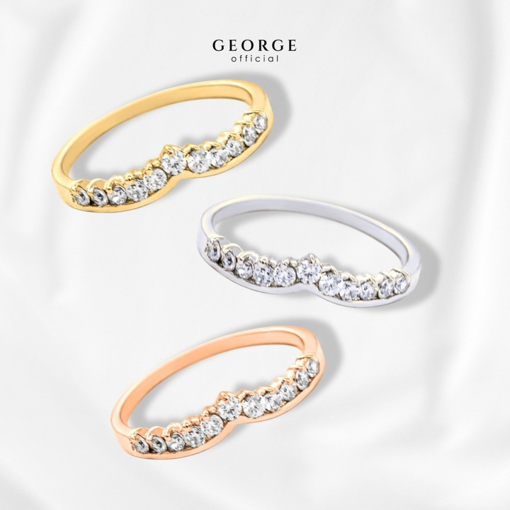 Eternity Diamond Ring | Sterling Silver CZ and Gold Plated