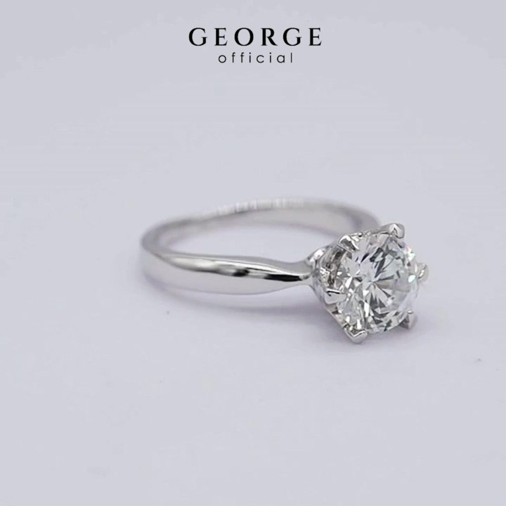 Solitaire Diamond Ring | Sterling Silver CZ and Gold Plating