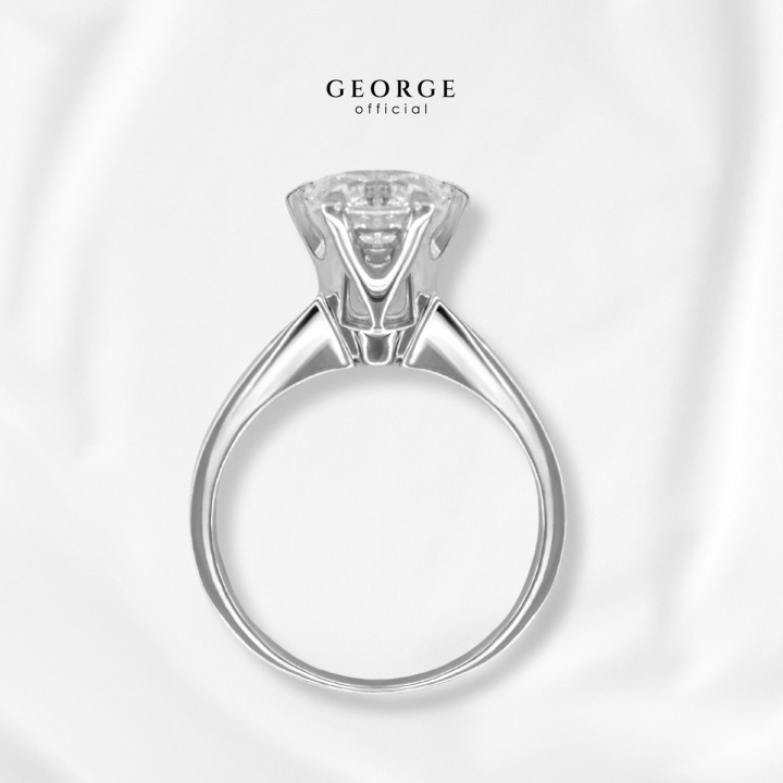Solitaire Diamond Ring | Sterling Silver CZ and Gold Plating
