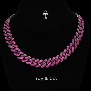 Purple Bling Cuban Chain Necklace | Rapper Style by Troy and Co
