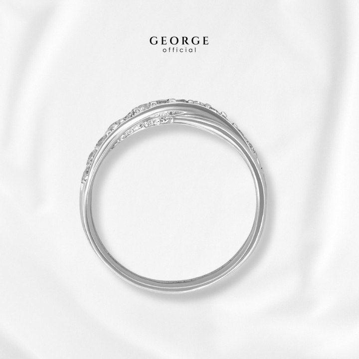 Radiant Diamond Eternity Ring in Sterling Silver | GEORGE Jewelry