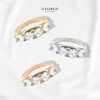 Sparkling Oval CZ Eternity Ring in Sterling Silver