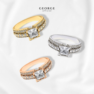 Sparkling CZ Sterling Silver Ring - White/Gold/Rose Gold Plated