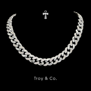 Moissanite Cuban Chain Necklace - Iced Out Hip Hop Style