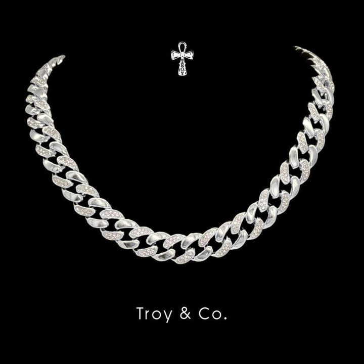 Moissanite Cuban Chain Necklace - Iced Out Hip Hop Style